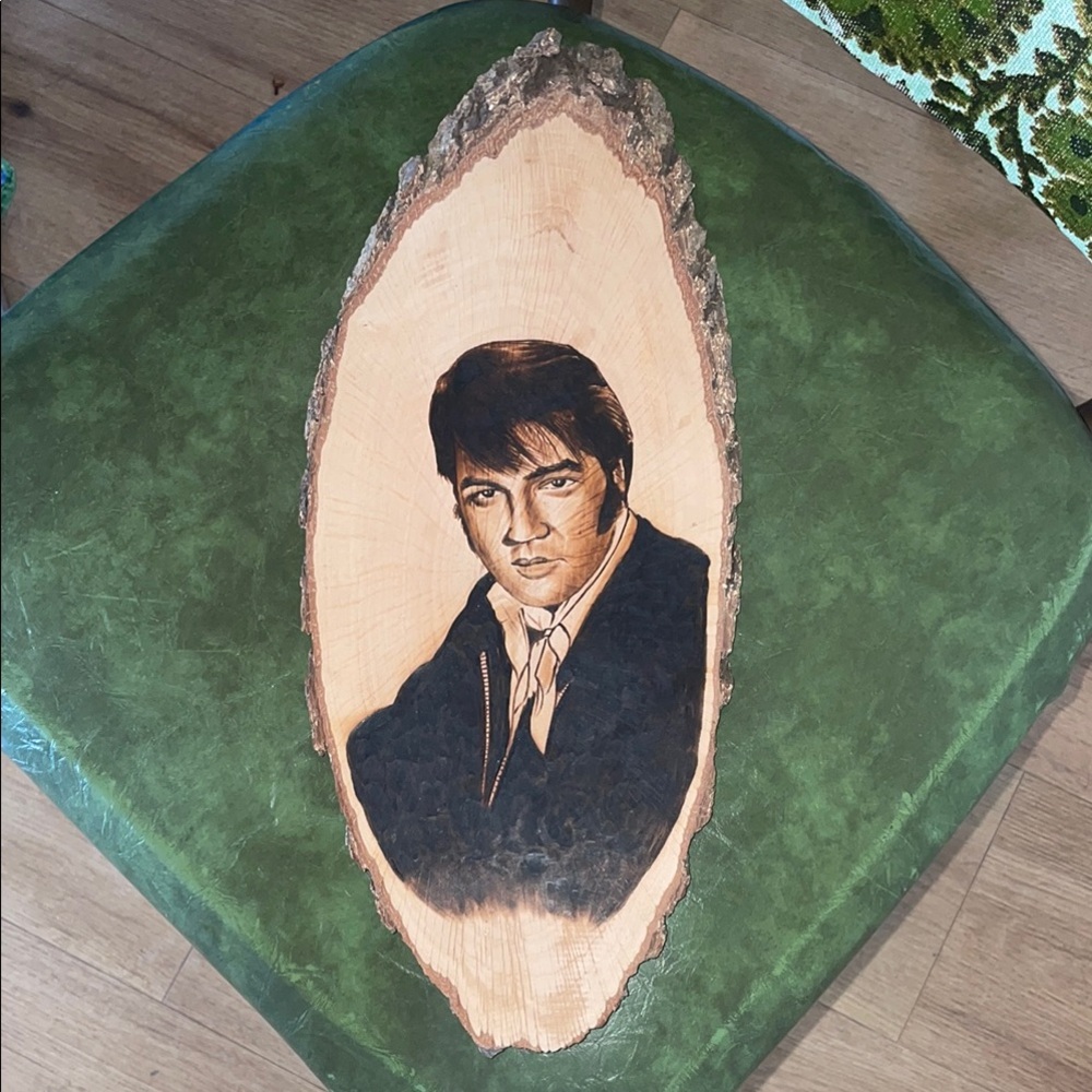 Elvis wood burned art piece / wall hanging